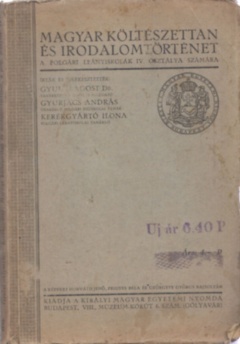 Gyulai .-Gyurjcs A. - Magyar kltszettan s irodalomtrtnet