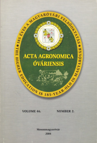 Acta Agronomica �v�riensis Vol. 46. No. 2.
