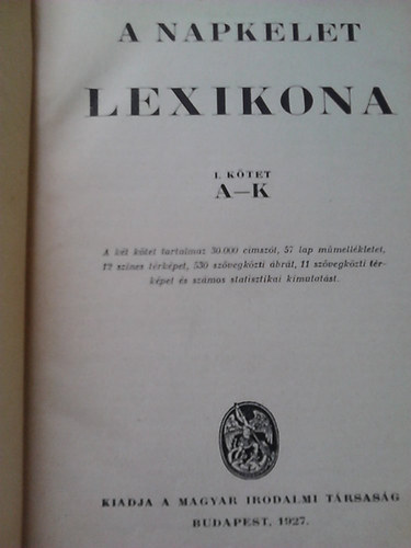 A Napkelet lexikona I-II.