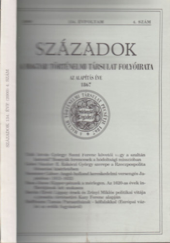 Pl Lajos (szerk.) - Szzadok 2000/4. szm (134. vfolyam)