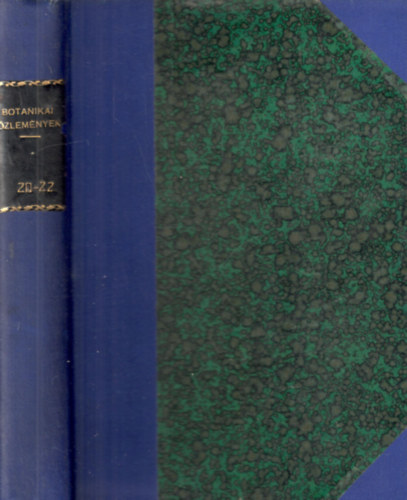 Gombocz Endre (szerk. Moesz Gusztv kzremkdsvel) - Botanikai kzlemnyek XX-XXII. (egybektve)