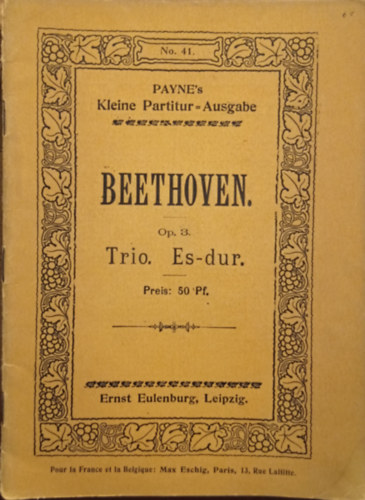 L. van Beethoven - Beethoven Op.3. Trio No.1. Es-dur f�r Violine, Viola und Violoncell. ( Payne's Kleine Partitur- Ausgabe )