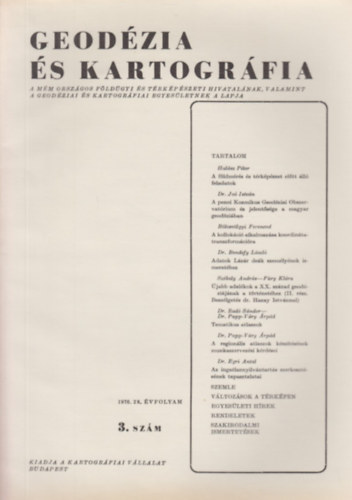 Dr. Jo Istvn (szerk.) - Geodzia s Kartogrfia 1976/3. szm