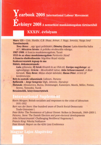 vknyv 2008 - A nemzetkzi munksmozgalom trtnetbl XXXIV. vfolyam