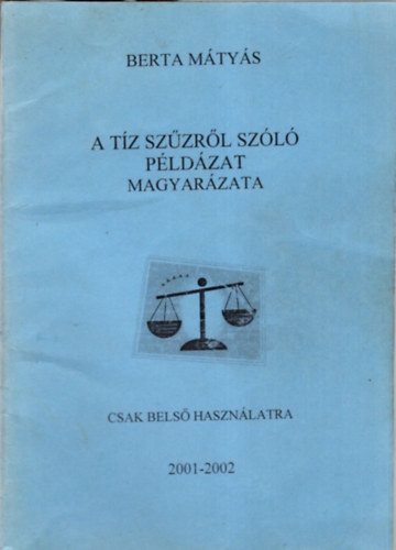 Berta Mtys - A tz szzrl szl pldzat  magyarrzata