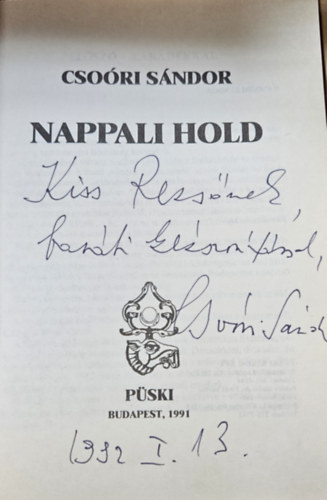 Csoóri Sándor - Nappali hold (dedikált)
