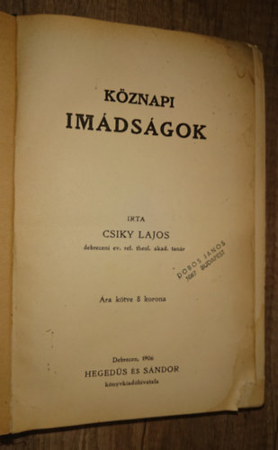 Csiky Lajos - Kznapi imdsgok