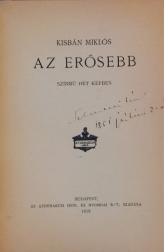 Kisbn Mikls - Az ersebb (Sznm ht kpben)
