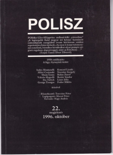 Szondi Gyrgy (szerk.) - Polisz 22.(1996. oktber)
