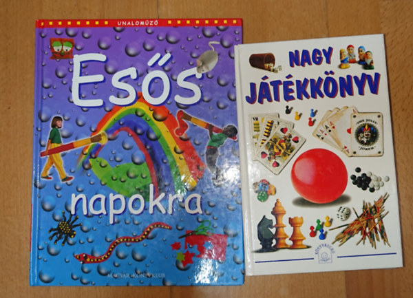2 k�nyv unatkoz� gyerekeknek: Nagy j�t�kk�nyv + Unalom�z� Es�s napokra