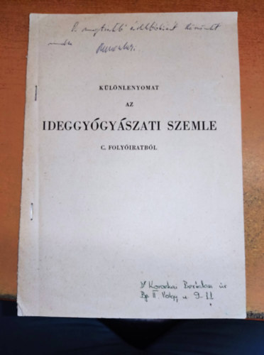 Dr. Koroknai Bertalan - K�l�nlenyomat az Ideggy�gy�szati Szemle c. foly�iratb�l