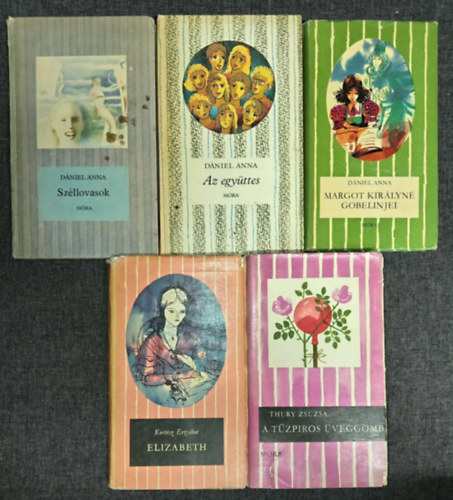 Dániel Anna, Kertész Erzsébet, Thury Zsuzsa - (5db) Csíkos Könyvek ifjúsági könyvcsomag a 12-16. éves korosztály számára: Széllovasok / Az együttes / Margot királyné goblenjei / Elizabeth / A tűzpiros üveggömb