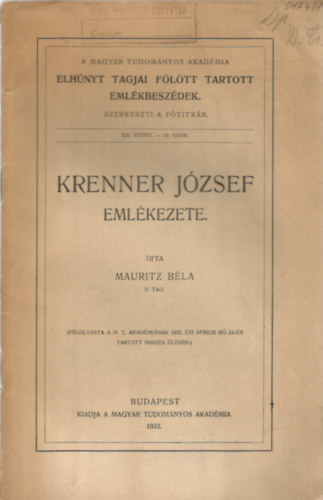 Mauritz Bla - Krenner Jzsef emlkezete