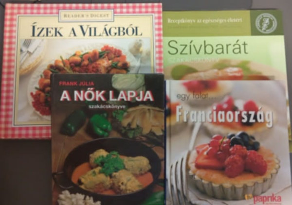 Frank Jlia, Dr Galn Pda B.-Zajks Gbor, Indrig Kiefer - Udo Zifko - Gasztronmiai knyvcsomag (7 darab) Agyserkent telek; Ditsknyv; Szrnyaspard; A nk lapja szakcsknyv; Egy falat Franciaorszg; zek a vilgbl; Szvbart szakcsknyv