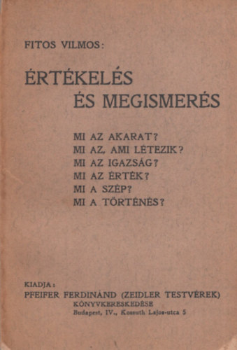 Fitos Vilmos - �rt�kel�s �s megismer�s
