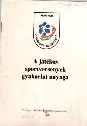 Horvth Tihamr - Horvth Zoltn (szerk.) - A jtkos sportversenyek gyakorlat anyaga