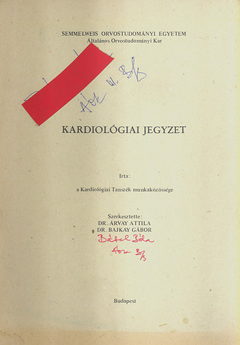Kardiol�giai Tansz�k mkk - Kardiol�giai jegyzet