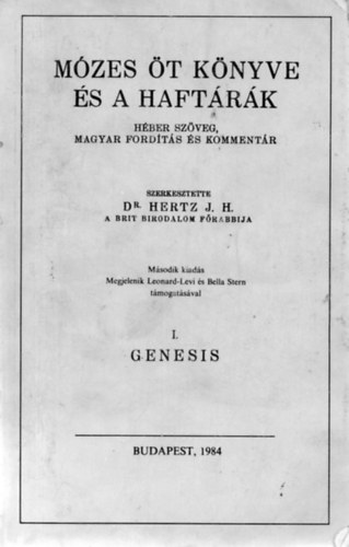Dr.Hertz (szerk.) - Mzes t knyve s a Haftrk I.(Genesis)