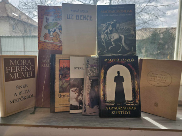 Eszterh�zy P�ter, Erd�lyi magyar �r�k, Dr. Tornyai J�nos, Vit�z Somogyv�ry Gyula, Malota L�szl�, B�kay J�nos, M�ra Ferenc, Karinthy Frigyes, Ny�r� J�zsef, Lengyel D�nes - 10db-os K�NYVMENT� AJ�NLAT/ magyar irodalom: Jav�tott kiad�s+ Utols� b�sty�nk: Erd�ly+ Gyere, kicsim...Gyere!+ Vir�gzik a mandula+ A gyal�zatosak szent�lye+ Boh�mek �s pillang�k+ �nek a b�zamez�kr�l+ Egy n�t szeretni+ Uz Bence+ Ma