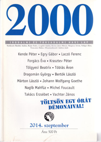 2000 Irodalmi �s T�rsadalmi Havi Lap - 2014. szeptember