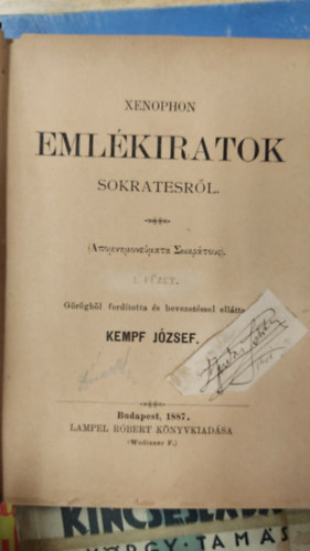 Xenophon - Emlékiratok Sokratesről