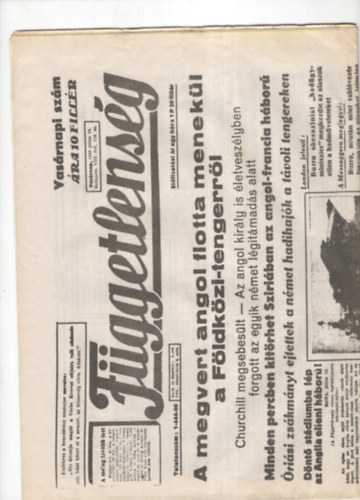 F�ggetlens�g VIII. �vfolyam 158. sz�m (1940 j�lius 14.)