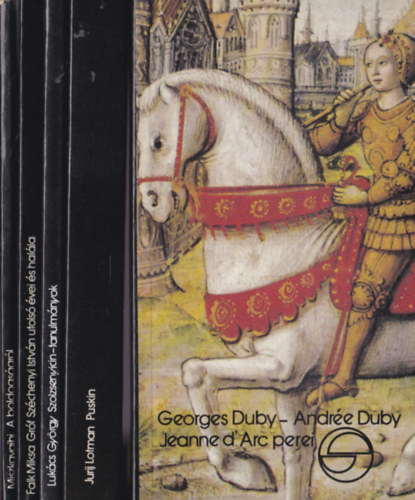 Mérleg könyvek 5db.:Jurij Lotman:Puskin + Lukács György:Szolzsenyicin tanulmányok +Falk Miksa:Széchenyi István utolsó évei és halála +Miszkavaihi:A boldogságról +Georges Duby-Andrée Duby:Jeanne d'Arc perei