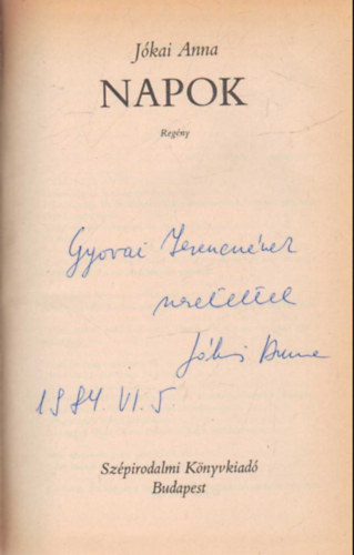 J�kai Anna - Napok
