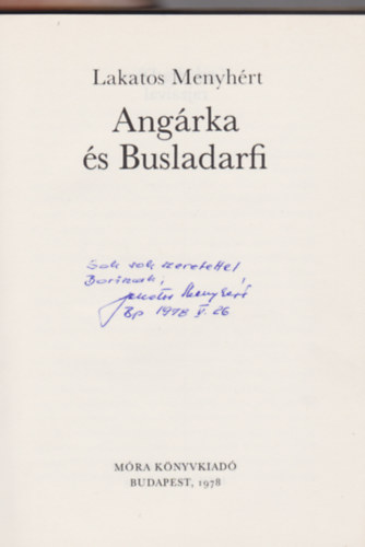 Lakatos Menyhrt - Angrka s Busladarfi