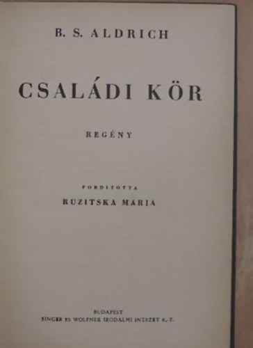 B.S. Aldrich - Csaldi kr