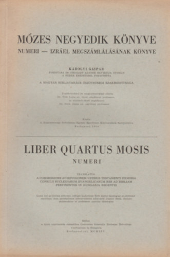 K�rolyi G�sp�r (ford.) - M�zes negyedik k�nyve - Numeri - izr�el megsz�ml�l�s�nak k�nyve