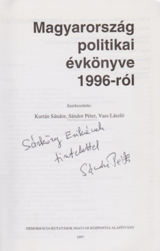 Kurt�n-S�ndor-Vass (szerk.) - Magyarorsz�g politikai �vk�nyve 1997