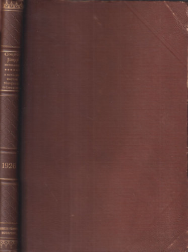 Dr. Trfy Gyula - Magyar Trvnytr- 1926. vi trvnycikkek (Corpus Juris Hungarici)