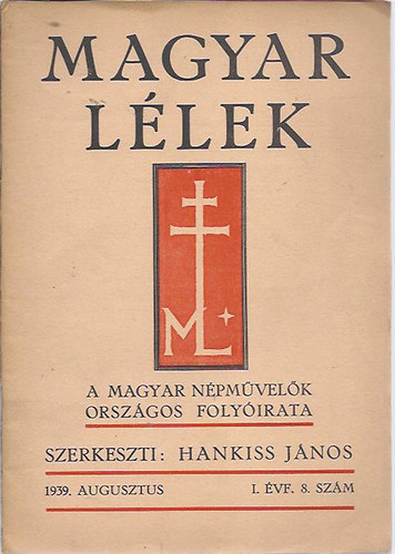 Hankiss János (szerk.) - Magyar lélek I. évf. 8. szám