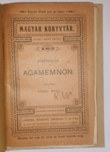 Aischylos, V�radi Antal (ford.) - Agamemnon