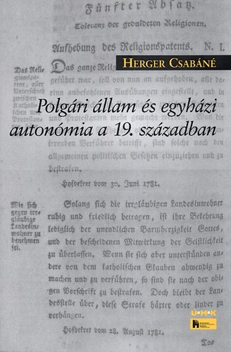 Herger Csabáné - Polgári állam és egyházi autonómia a 19. században