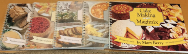 Lucille Barber, Marika Hanbury Tenison, Mary Berry, Evelyn Rose, Brian Binns, Vanessa Binns - 5 db ICTC szakcsknyv: Cake Making with Magimix; Fish Cookery with Magimix; Jewish Cookery with Magimix; Pastry Making with Magimix; Pats and Terrines with Magimix