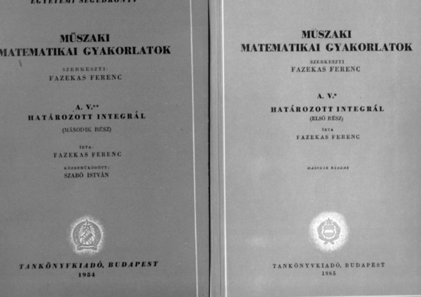 Fazekas Ferenc (szerk.) - Műszaki matematikai gyakorlatok A. V. I-II. (Határozott integrál)
