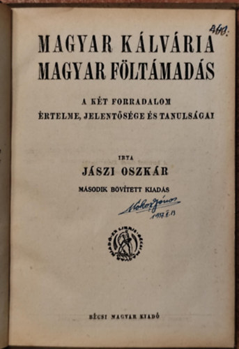 Jszi Oszkr - Magyar klvria, magyar fltmads