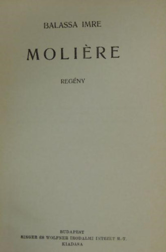 Balassa Imre - Moliére