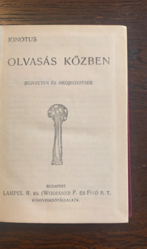 Ignotus - Olvass kzben - jegyzetek s megjegyzsek