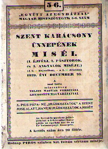 Szent Kar�csony �nnep�nek mis�i