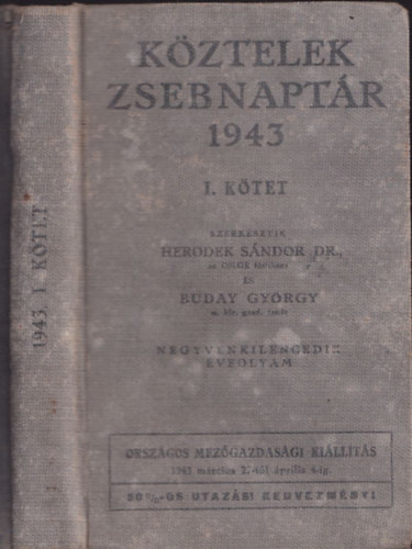 Herodek S�ndor - K�ztelek zsebnapt�r 1943 I. k�tet