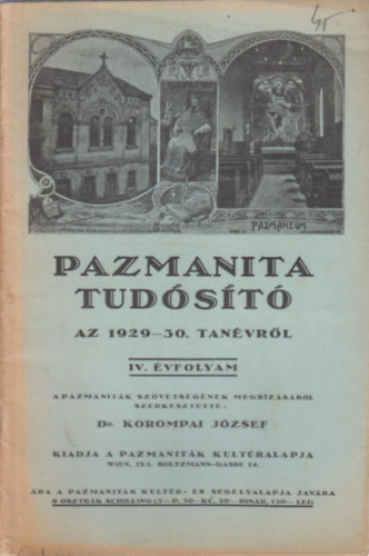 Dr. Korompai J�zsef - Pazmanita tud�s�t� az 1929-30. tan�vr�l