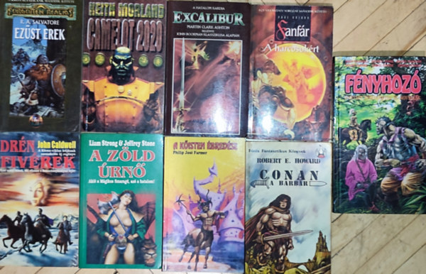 Keith Morland, R. A. Salvatore, Martin Clark Ashton, Paul Briand, Caldwell- Novk- Renier- Kight - 9db fantasy regny - R. A. Salvatore-Ezst erek; Keith Morland-Camelot 2020; Martin Clark Ashton-Excalibur; Paul Briand-Fanfr a harcosokrt; Caldwell- Novk- Reiner- Kight-Fnyhoz (fantasy kisregnyek s novellk); stb. (tbbi szerz 