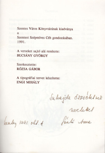 Temesváry Kriszta, László Anna - Tíz vers -Tíz rajz dedikált
