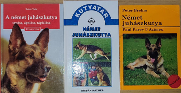 Peter Brehm, Reiner Voltz, Kisbn Kzmr - 3db nmet juhszkutyval kapcsolatos knyv - Peter Brehm-Nmet juhszkutya, Reiner Voltz-A nmet juhszkutya tartsa, polsa, tpllsa, Kisbn Kzmr-Nmet juhszkutya (Kutyatr)