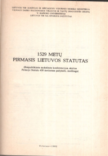 1529 metu pirmasis lietuvos statutas - orosz nyelv�