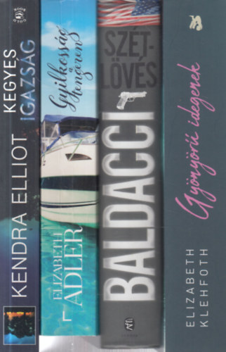 Elizabeth Klehfoth, David Baldacci, Elizabeth Adler, Kendra Elliot - 4 db. krimi: Gynyr idegenek + Sztlvs + Gyilkossg a tengeren + Kegyes igazsg