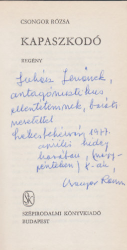 Csongor Rzsa - Kapaszkod